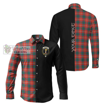 Chisholm Ancient Tartan Long Sleeve Button Shirt with Family Crest and Half Of Me Style