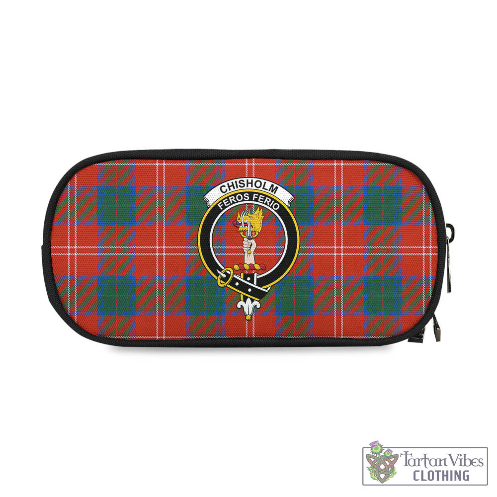 Tartan Vibes Clothing Chisholm Ancient Tartan Pen and Pencil Case with Family Crest