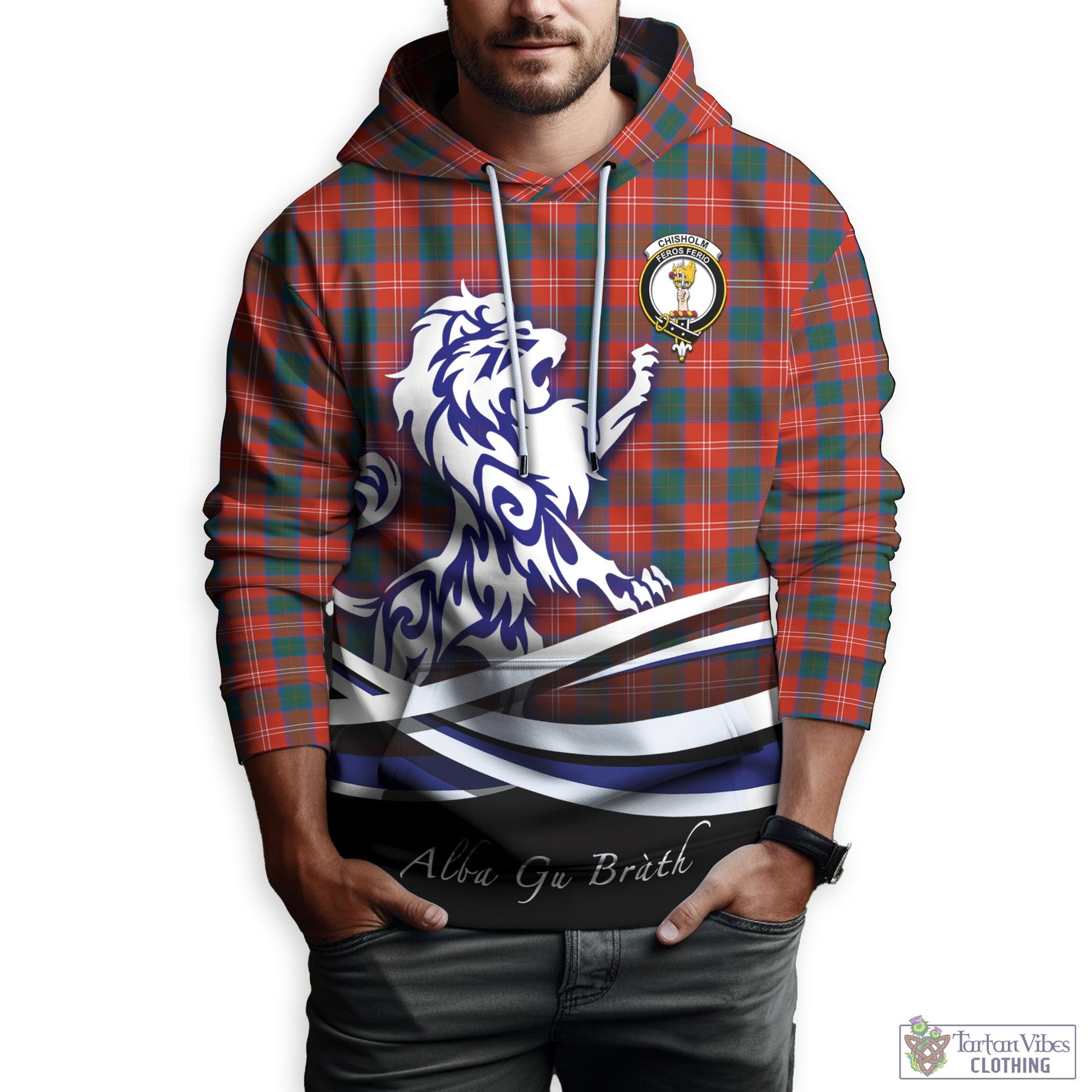 chisholm-ancient-tartan-hoodie-with-alba-gu-brath-regal-lion-emblem