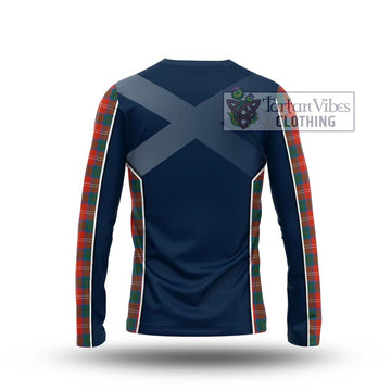 Chisholm Ancient Tartan Long Sleeve T-Shirt with Family Crest and Lion Rampant Vibes Sport Style