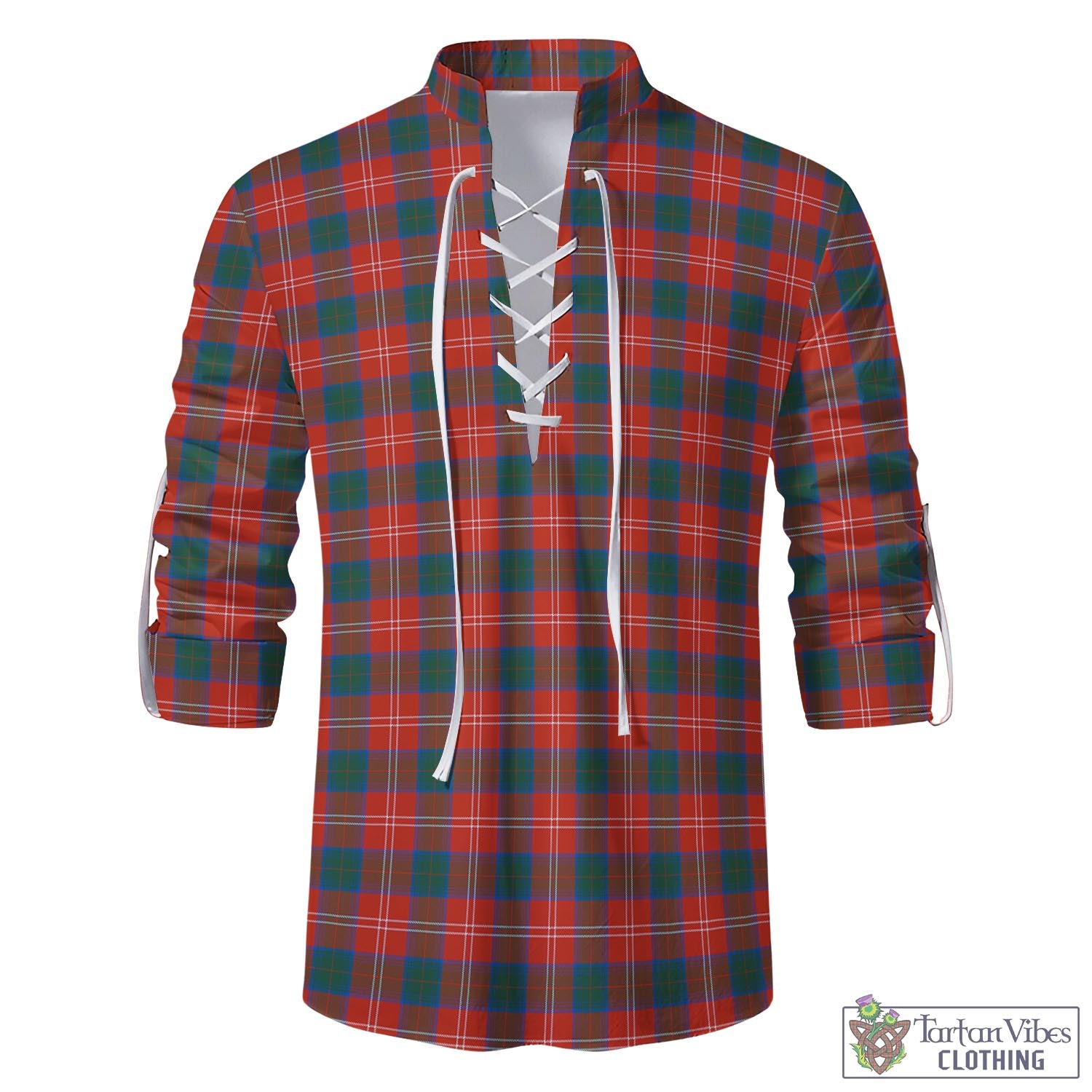 Tartan Vibes Clothing Chisholm Ancient Tartan Men's Scottish Traditional Jacobite Ghillie Kilt Shirt