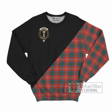 Chisholm Ancient Tartan Sweatshirt with Family Crest and Military Logo Style