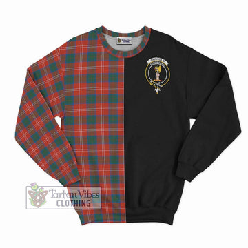 Chisholm Ancient Tartan Sweatshirt with Family Crest and Half Of Me Style