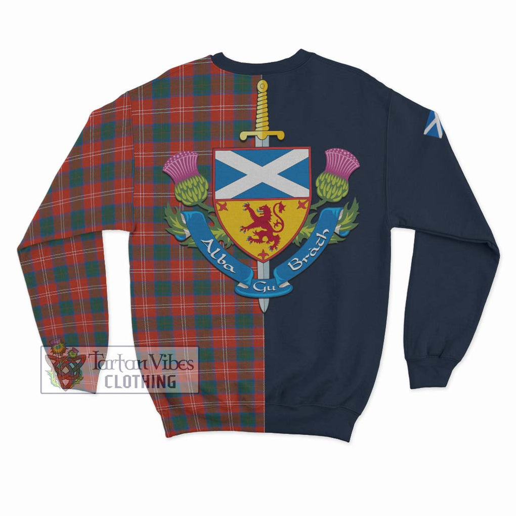 Tartan Vibes Clothing Chisholm Ancient Tartan Sweatshirt with Scottish Lion Royal Arm Half Style