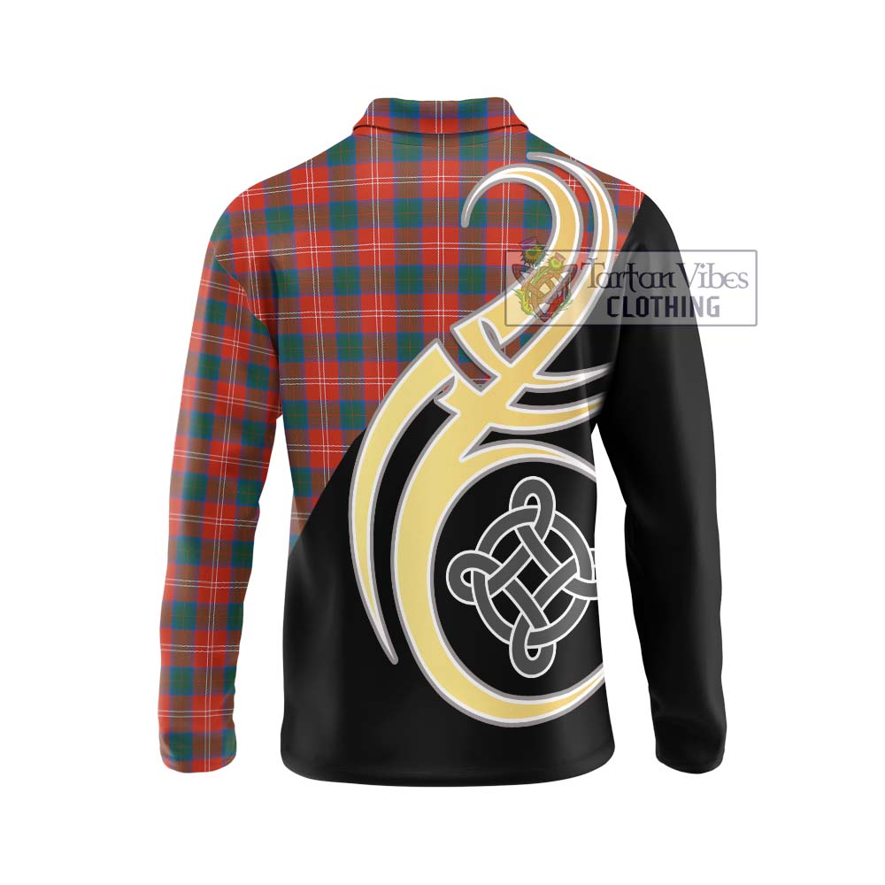 Chisholm Ancient Tartan Long Sleeve Polo Shirt with Family Crest and Celtic Symbol Style - Tartan Vibes Clothing