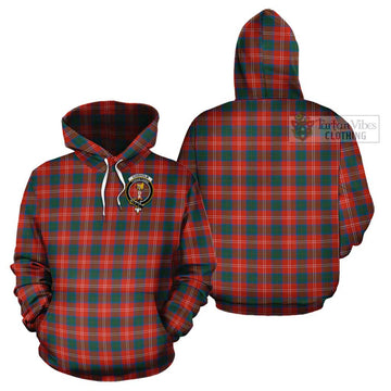 Chisholm Ancient Tartan Cotton Hoodie with Family Crest