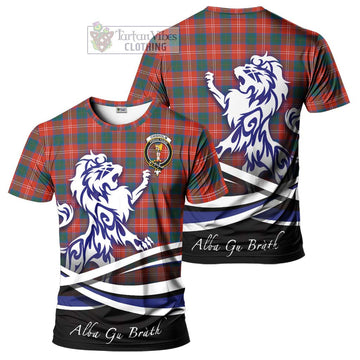 Chisholm Ancient Tartan Cotton T-shirt with Alba Gu Brath Regal Lion Emblem