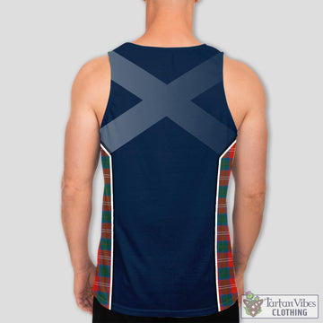 Chisholm Ancient Tartan Men's Tanks Top with Family Crest and Scottish Thistle Vibes Sport Style