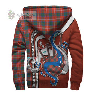 Chisholm Ancient Tartan Sherpa Hoodie with Epic Bagpipe Style