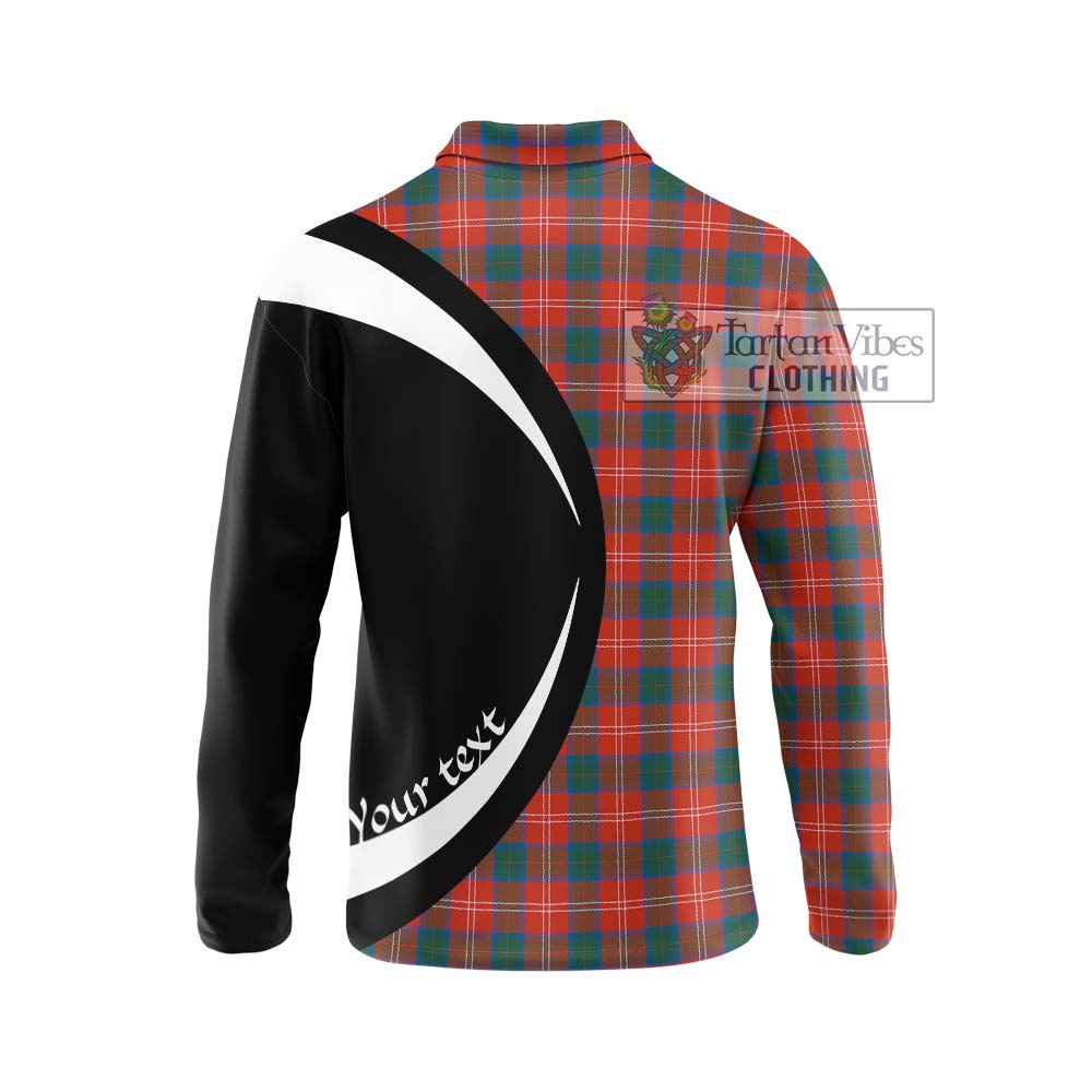 Chisholm Ancient Tartan Long Sleeve Polo Shirt with Family Crest Circle Style - Tartan Vibes Clothing