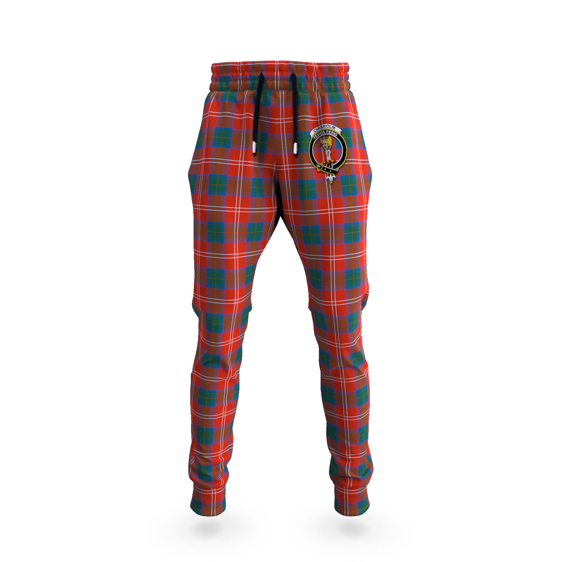 Chisholm Ancient Tartan Joggers Pants with Family Crest 5XL - Tartan Vibes Clothing