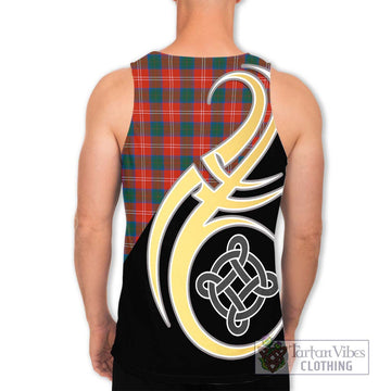 Chisholm Ancient Tartan Men's Tank Top with Family Crest and Celtic Symbol Style