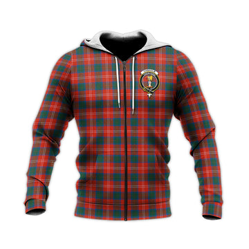 Chisholm Ancient Tartan Knitted Hoodie with Family Crest