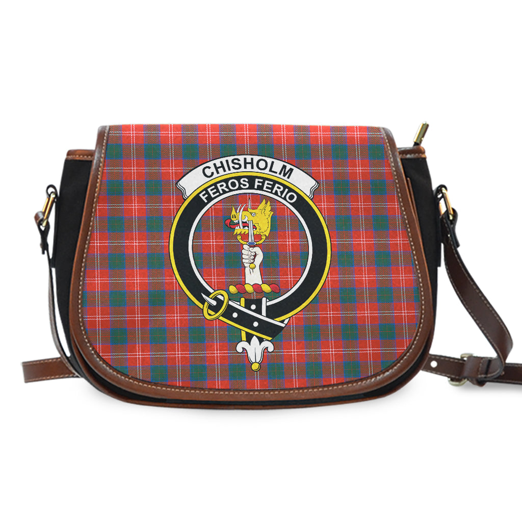 Chisholm Ancient Tartan Saddle Bag with Family Crest - Tartan Vibes Clothing