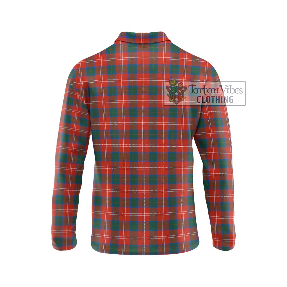 Chisholm Ancient Tartan Long Sleeve Polo Shirt with Family Crest DNA In Me Style - Tartanvibesclothing Shop