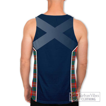 Chisholm Ancient Tartan Men's Tank Top with Family Crest and Lion Rampant Vibes Sport Style