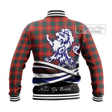 Chisholm Ancient Tartan Baseball Jacket with Alba Gu Brath Regal Lion Emblem