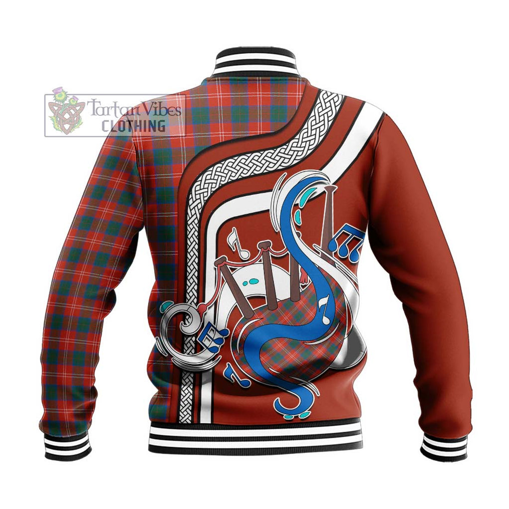 Tartan Vibes Clothing Chisholm Ancient Tartan Baseball Jacket with Epic Bagpipe Style