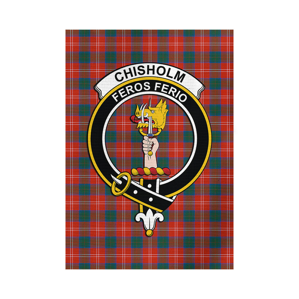 Chisholm Ancient Tartan Flag with Family Crest - Tartan Vibes Clothing