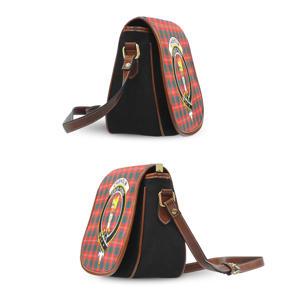 Chisholm Ancient Tartan Saddle Bag with Family Crest - Tartan Vibes Clothing