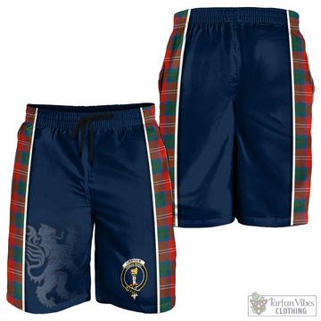 Chisholm Ancient Tartan Men's Shorts with Family Crest and Lion Rampant Vibes Sport Style