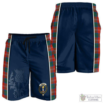 Chisholm Ancient Tartan Men's Shorts with Family Crest and Scottish Thistle Vibes Sport Style