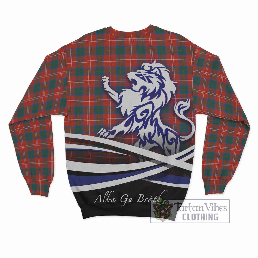 Chisholm Ancient Tartan Sweatshirt with Alba Gu Brath Regal Lion Emblem - Tartanvibesclothing Shop