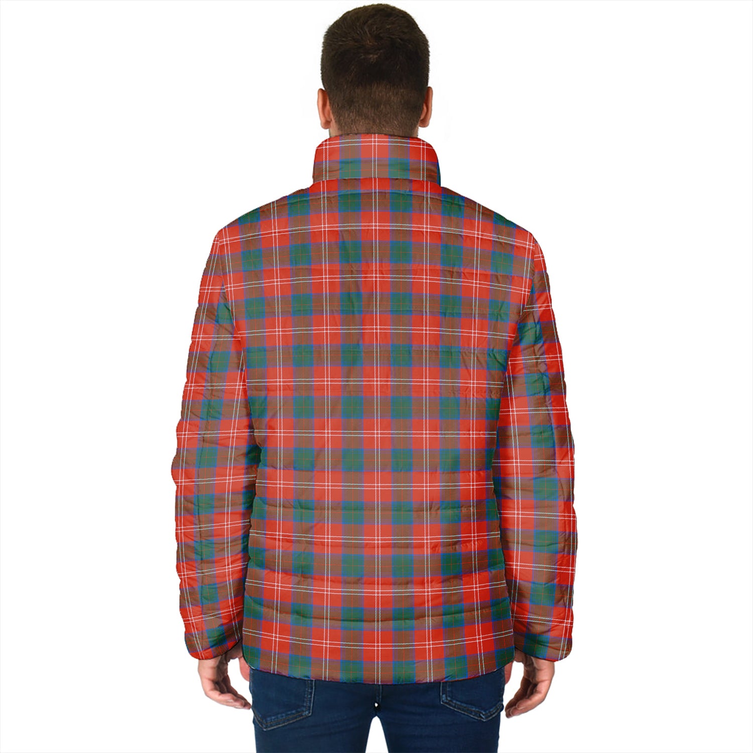 Chisholm Ancient Tartan Padded Jacket with Family Crest - Tartan Vibes Clothing