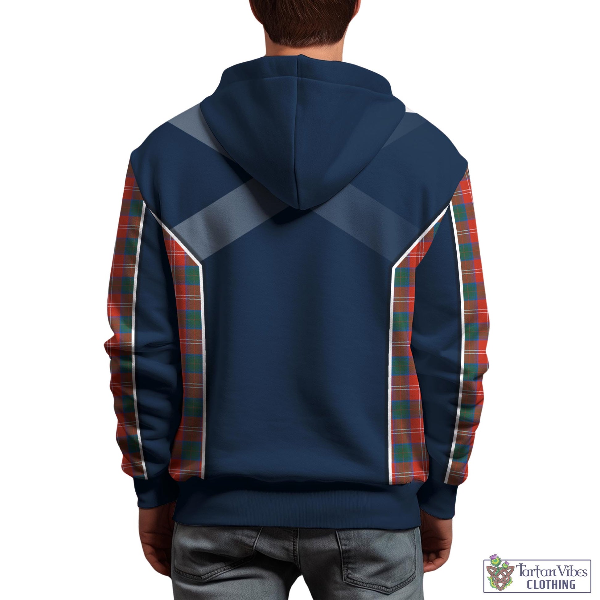 Tartan Vibes Clothing Chisholm Ancient Tartan Hoodie with Family Crest and Lion Rampant Vibes Sport Style