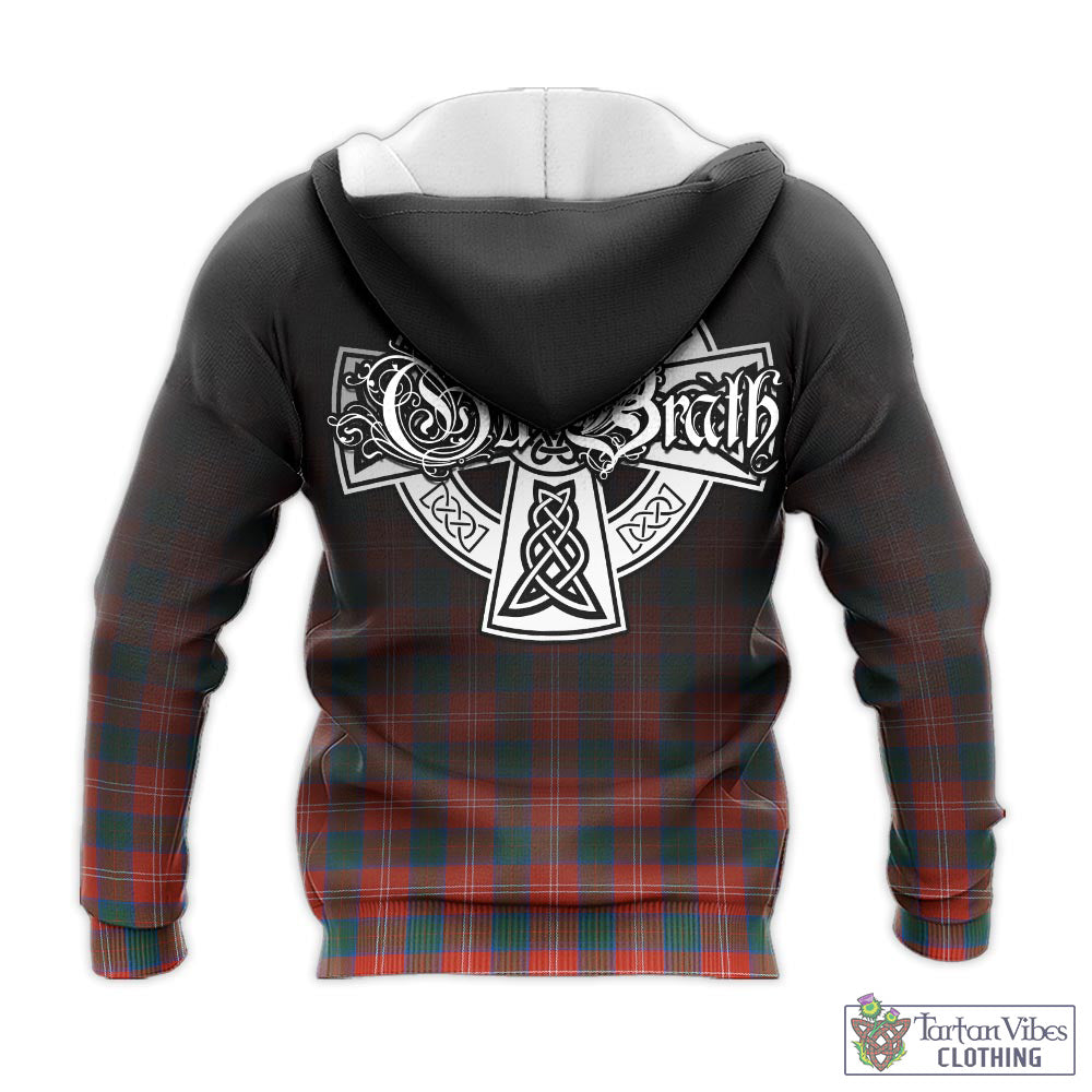 Tartan Vibes Clothing Chisholm Ancient Tartan Knitted Hoodie Featuring Alba Gu Brath Family Crest Celtic Inspired