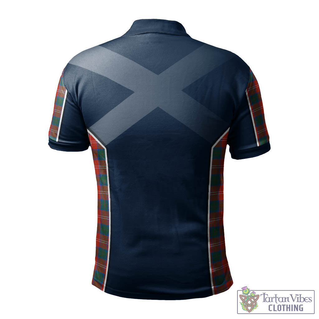 Tartan Vibes Clothing Chisholm Ancient Tartan Men's Polo Shirt with Family Crest and Lion Rampant Vibes Sport Style