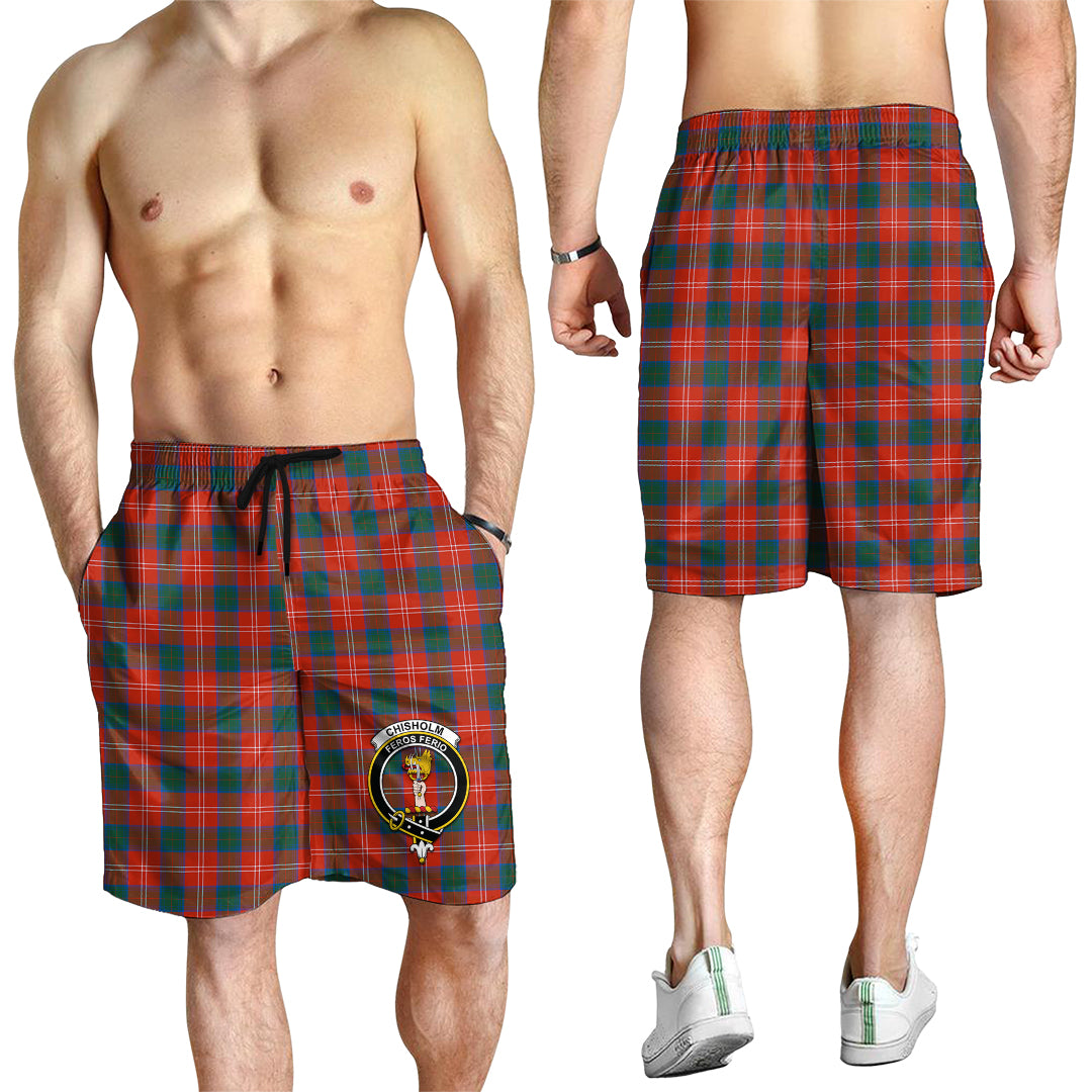 chisholm-ancient-tartan-mens-shorts-with-family-crest