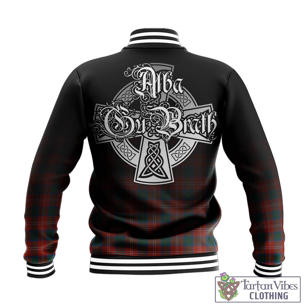 Tartan Vibes Clothing Chisholm Ancient Tartan Baseball Jacket Featuring Alba Gu Brath Family Crest Celtic Inspired