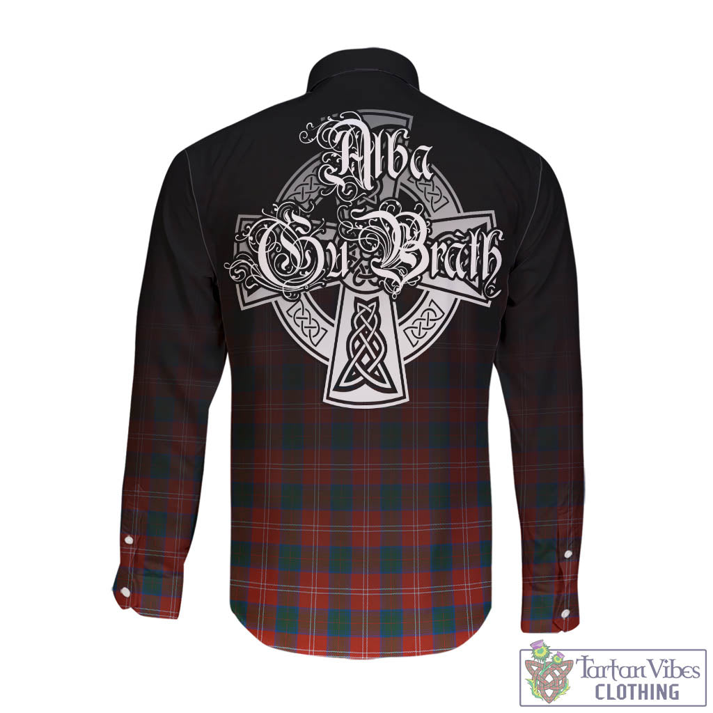 Tartan Vibes Clothing Chisholm Ancient Tartan Long Sleeve Button Up Featuring Alba Gu Brath Family Crest Celtic Inspired