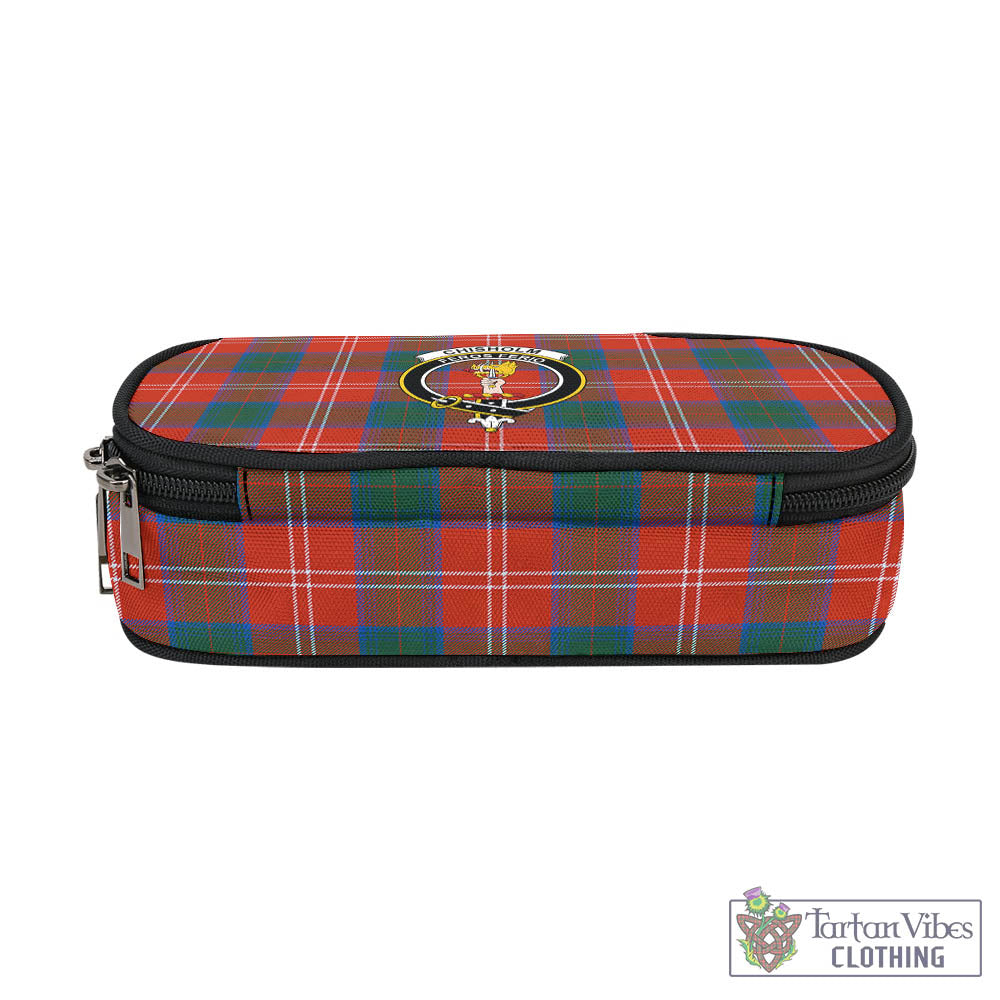 Tartan Vibes Clothing Chisholm Ancient Tartan Pen and Pencil Case with Family Crest