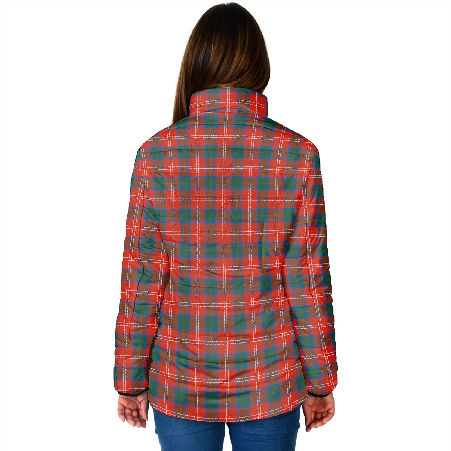 Chisholm Ancient Tartan Padded Jacket with Family Crest - Tartan Vibes Clothing