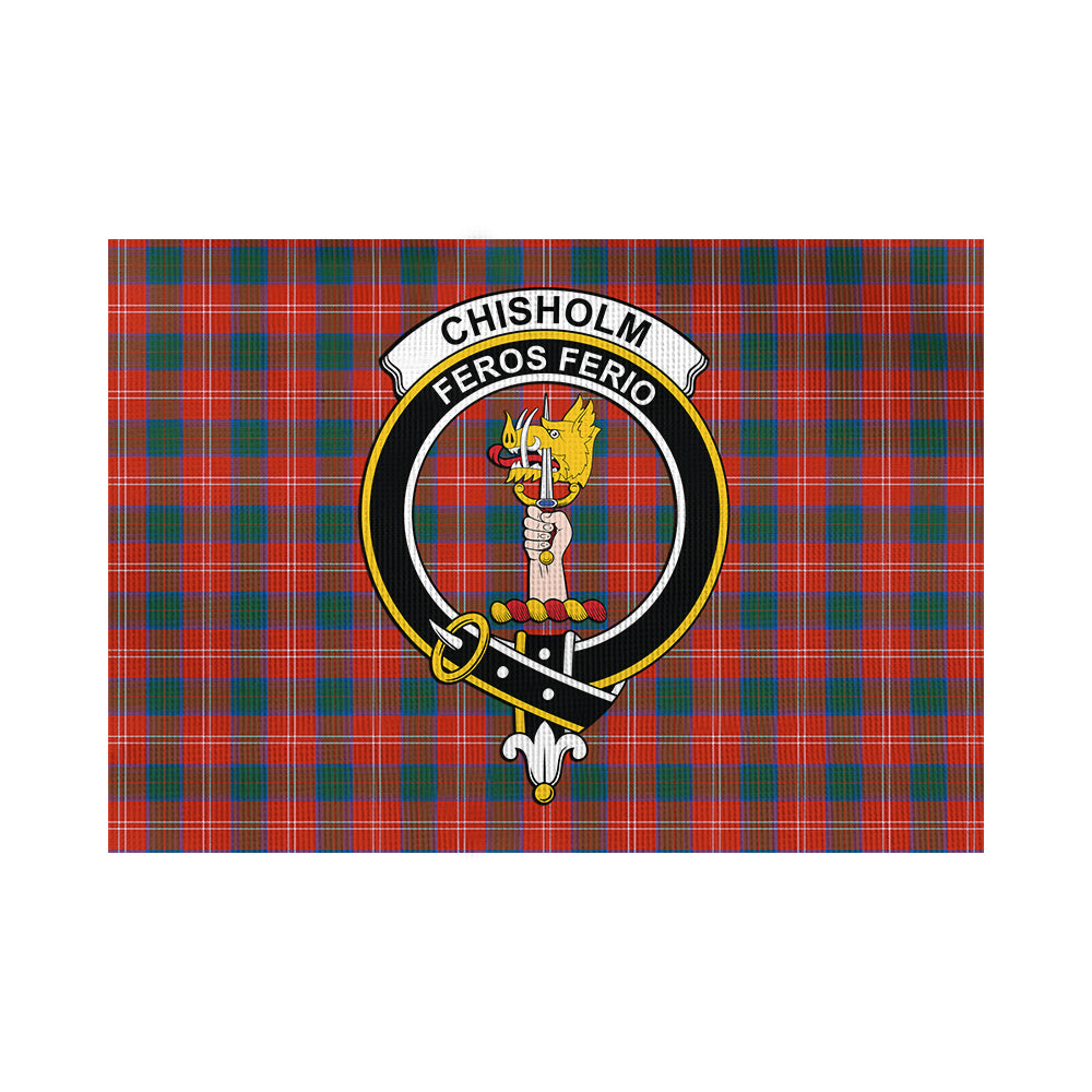 Chisholm Ancient Tartan Flag with Family Crest - Tartan Vibes Clothing