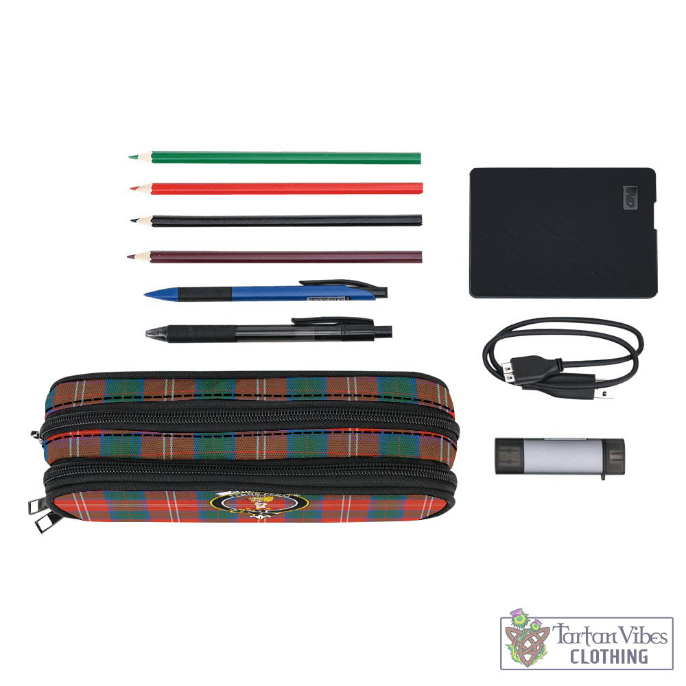 Tartan Vibes Clothing Chisholm Ancient Tartan Pen and Pencil Case with Family Crest