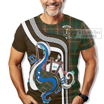 Chisholm Hunting Tartan T-Shirt with Epic Bagpipe Style