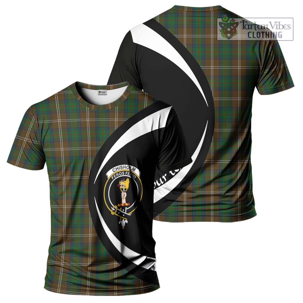 Tartan Vibes Clothing Chisholm Hunting Tartan T-Shirt with Family Crest Circle Style