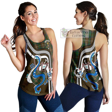 Chisholm Hunting Tartan Women's Racerback Tanks with Epic Bagpipe Style