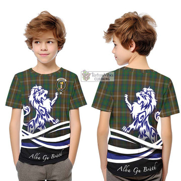 Chisholm Hunting Tartan Kid T-Shirt with Alba Gu Brath Regal Lion Emblem