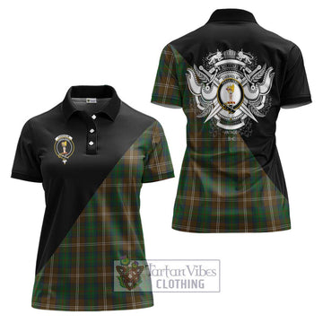 Chisholm Hunting Tartan Women's Polo Shirt with Family Crest and Military Logo Style