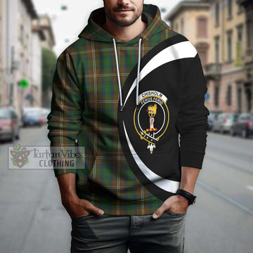 Chisholm Hunting Tartan Hoodie with Family Crest Circle Style