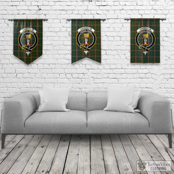 Chisholm Hunting Tartan Gonfalon, Tartan Banner with Family Crest