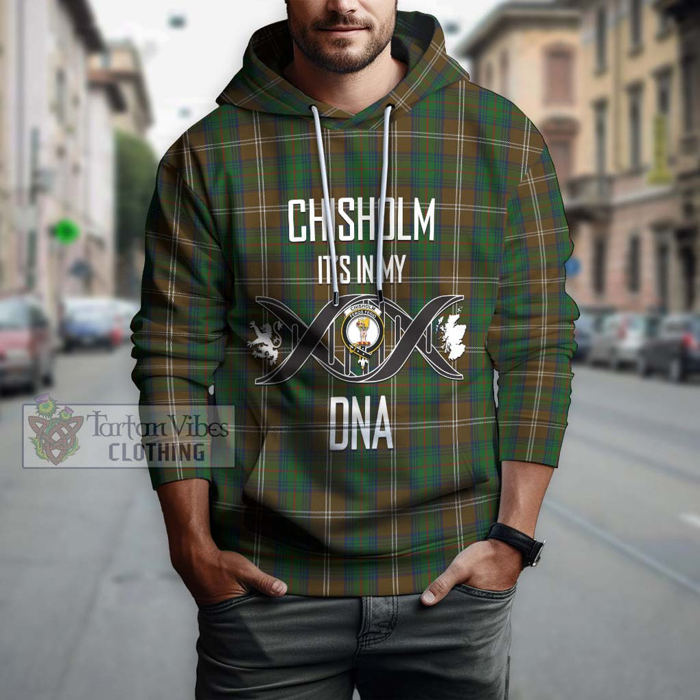 Chisholm Hunting Tartan Hoodie with Family Crest DNA In Me Style Pullover Hoodie - Tartanvibesclothing Shop