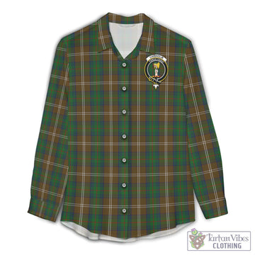 Chisholm Hunting Tartan Women's Casual Shirt with Family Crest