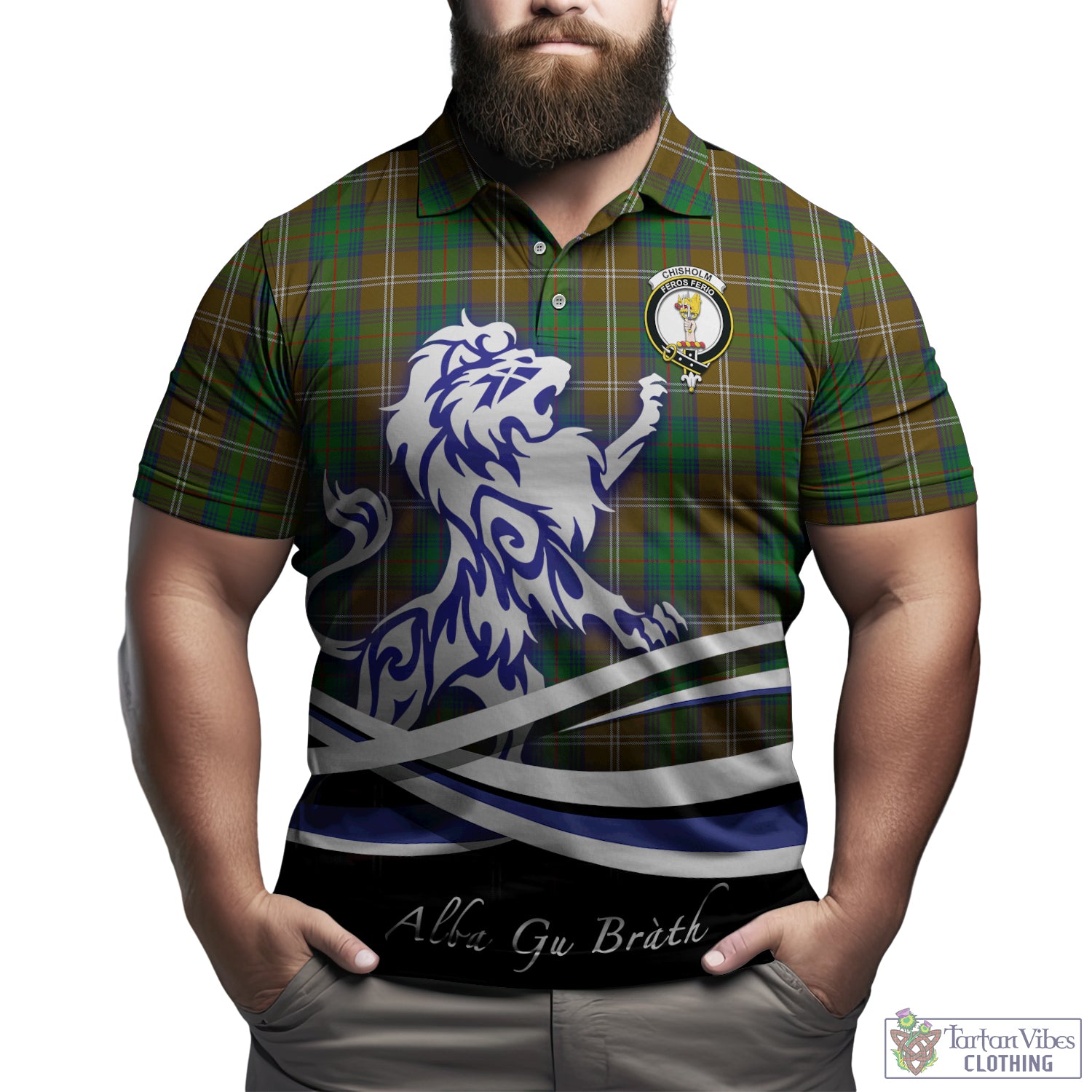 chisholm-hunting-tartan-polo-shirt-with-alba-gu-brath-regal-lion-emblem