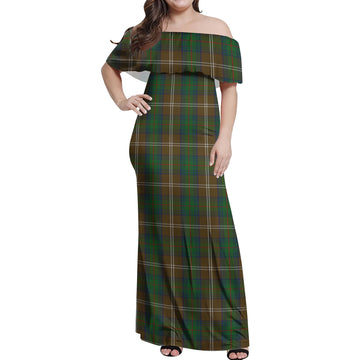 Chisholm Hunting Tartan Off Shoulder Long Dress