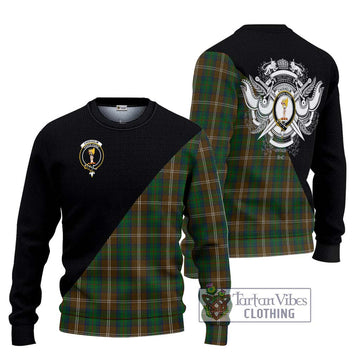 Chisholm Hunting Tartan Ugly Sweater with Family Crest and Military Logo Style